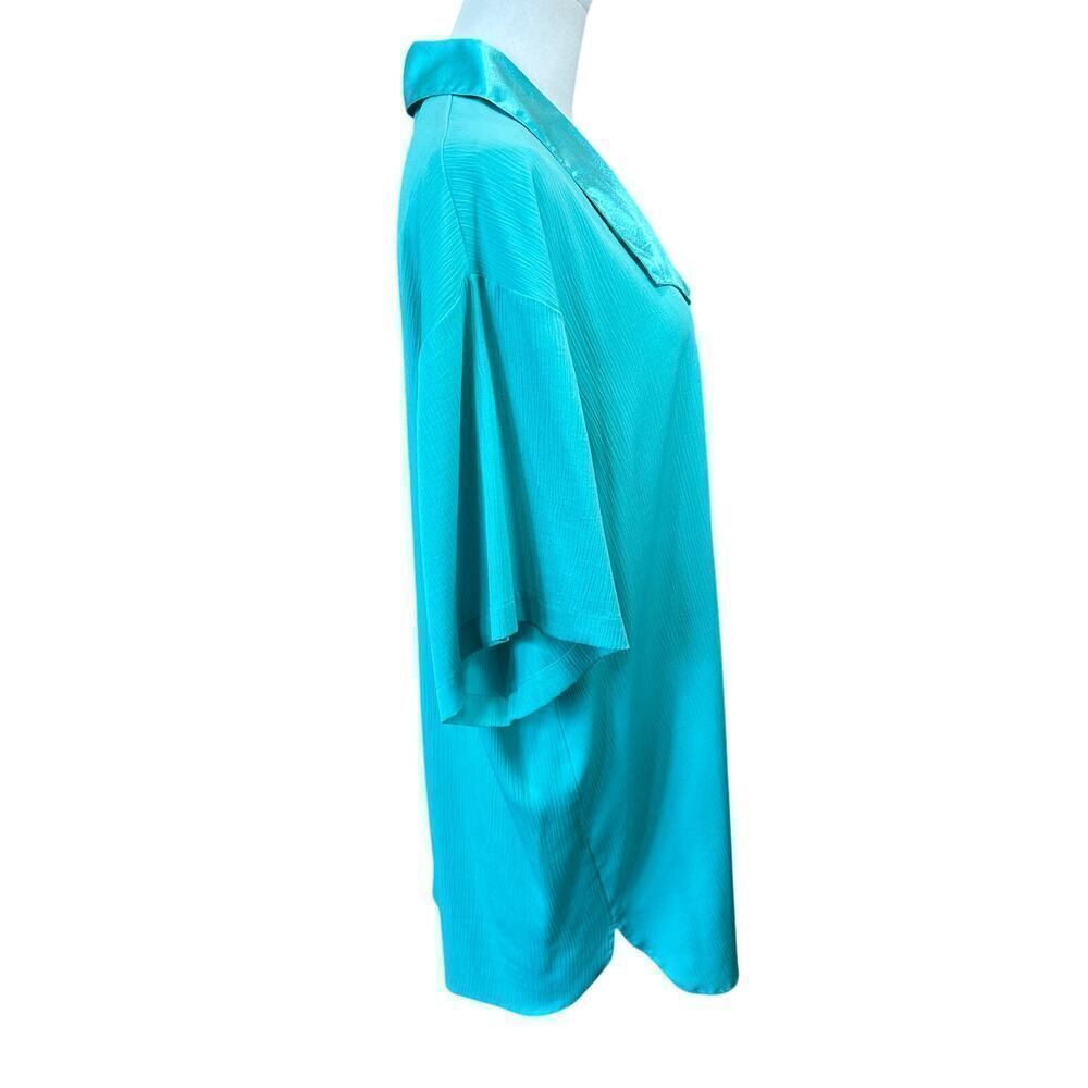 Victoria’s Secret VINTAGE GOLD LABEL Mint Green Satin Collar Sleep Shirt M/ L - Picture 4 of 11